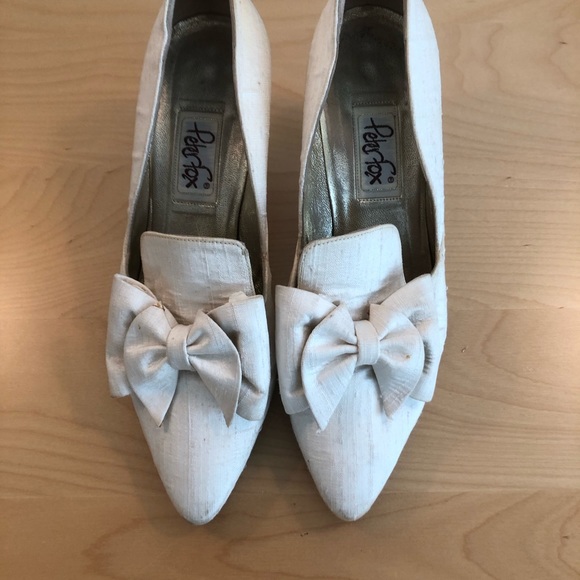 Vintage Peter Fox Edwardian Wedding Shoes. Size 7.5 B - Picture 1 of 5